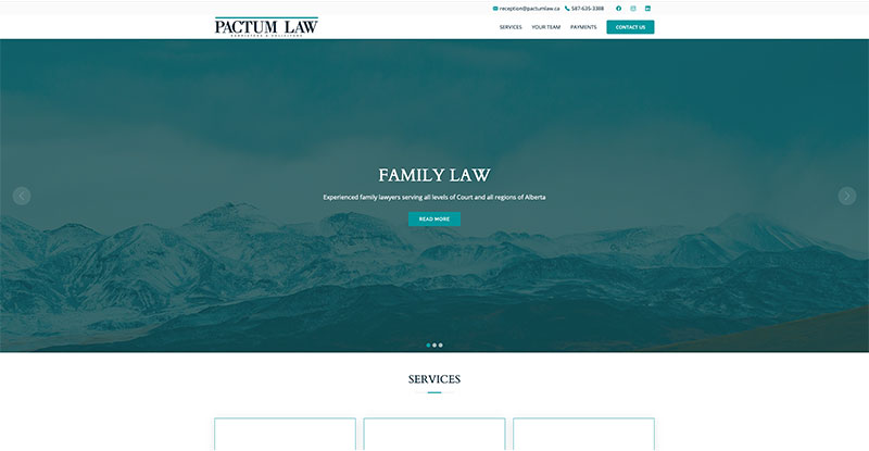 La imagen puede contener: Pactum Law, Diseño Web One Page